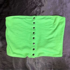 Bright Green Strapless Top